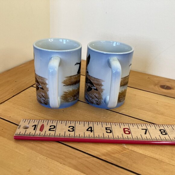 Otagiri Canada Geese Coffee Mugs Set of 2 Vintage Made in Japan 8 oz Ceramic - Picture 4 of 6